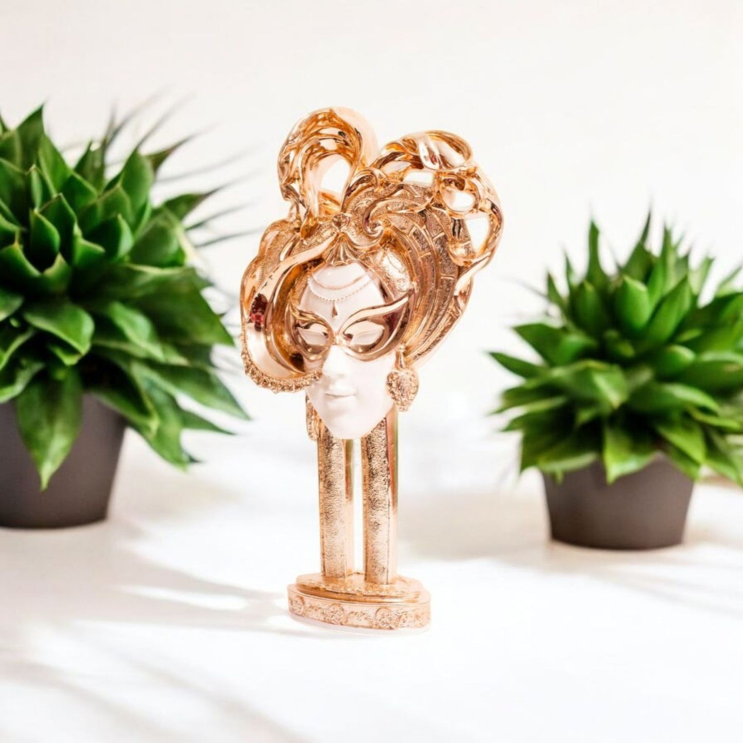 Elegant Golden Decorative Centerpiece Sculpture