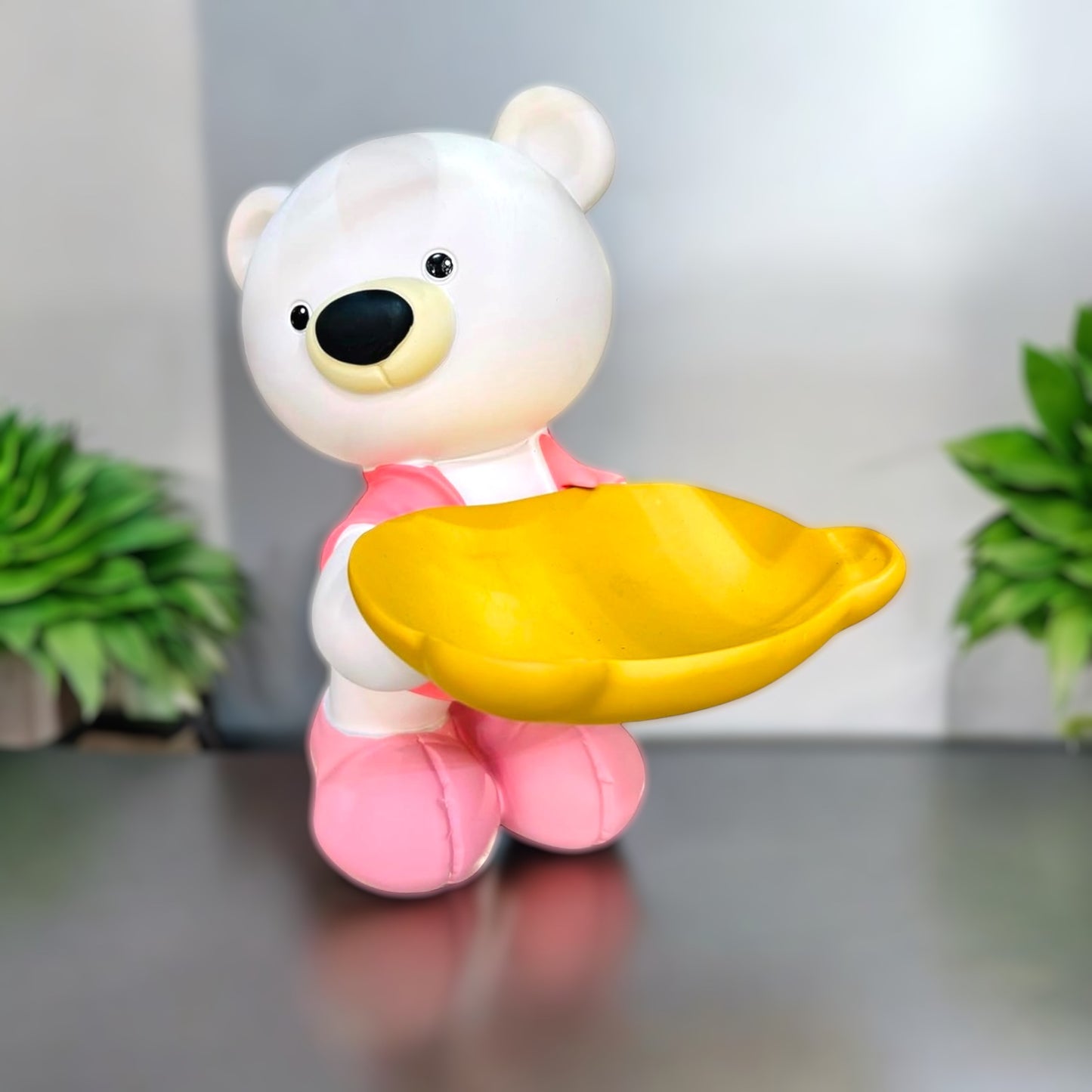 Pink Bear Storage Figurine