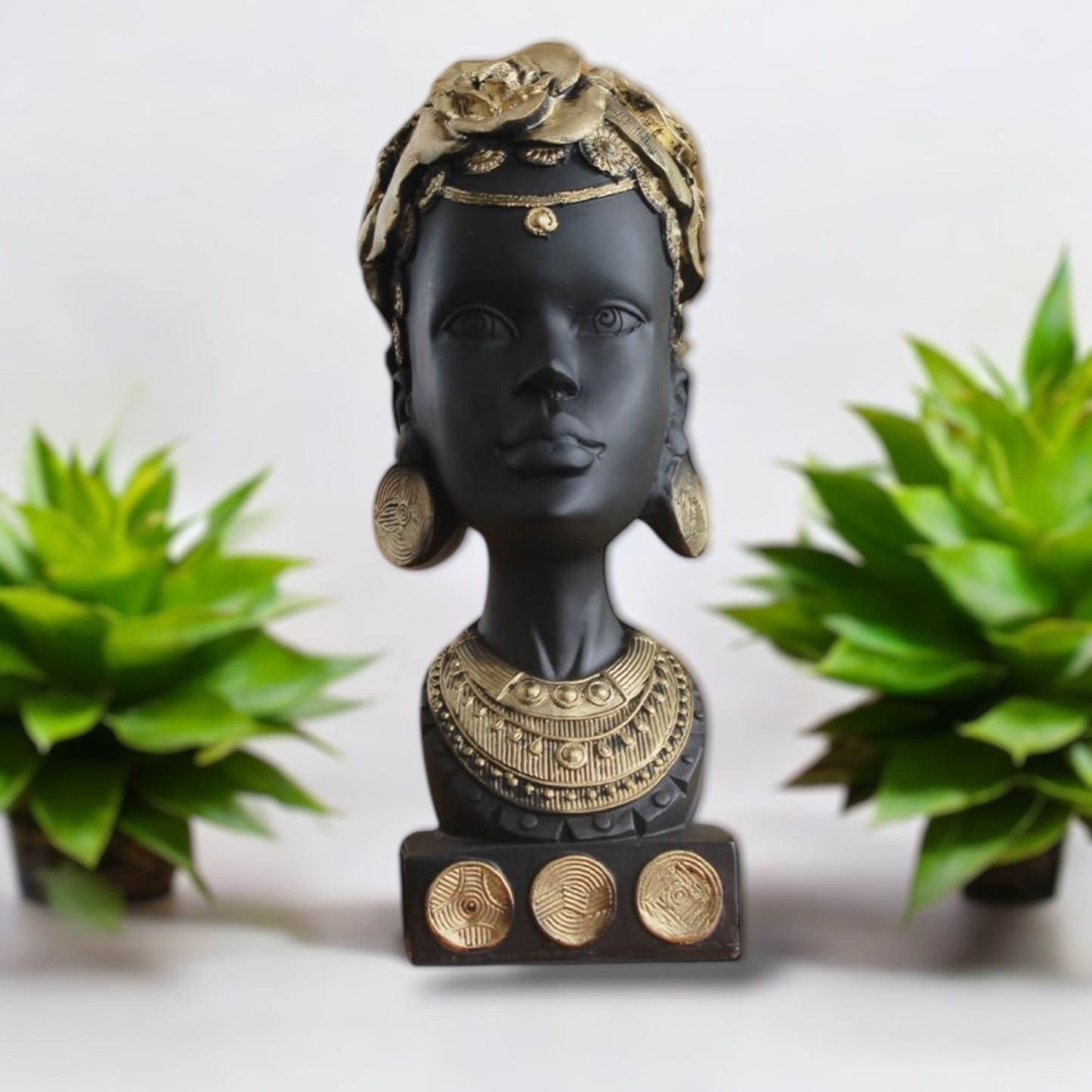 African Woman Head Statue
