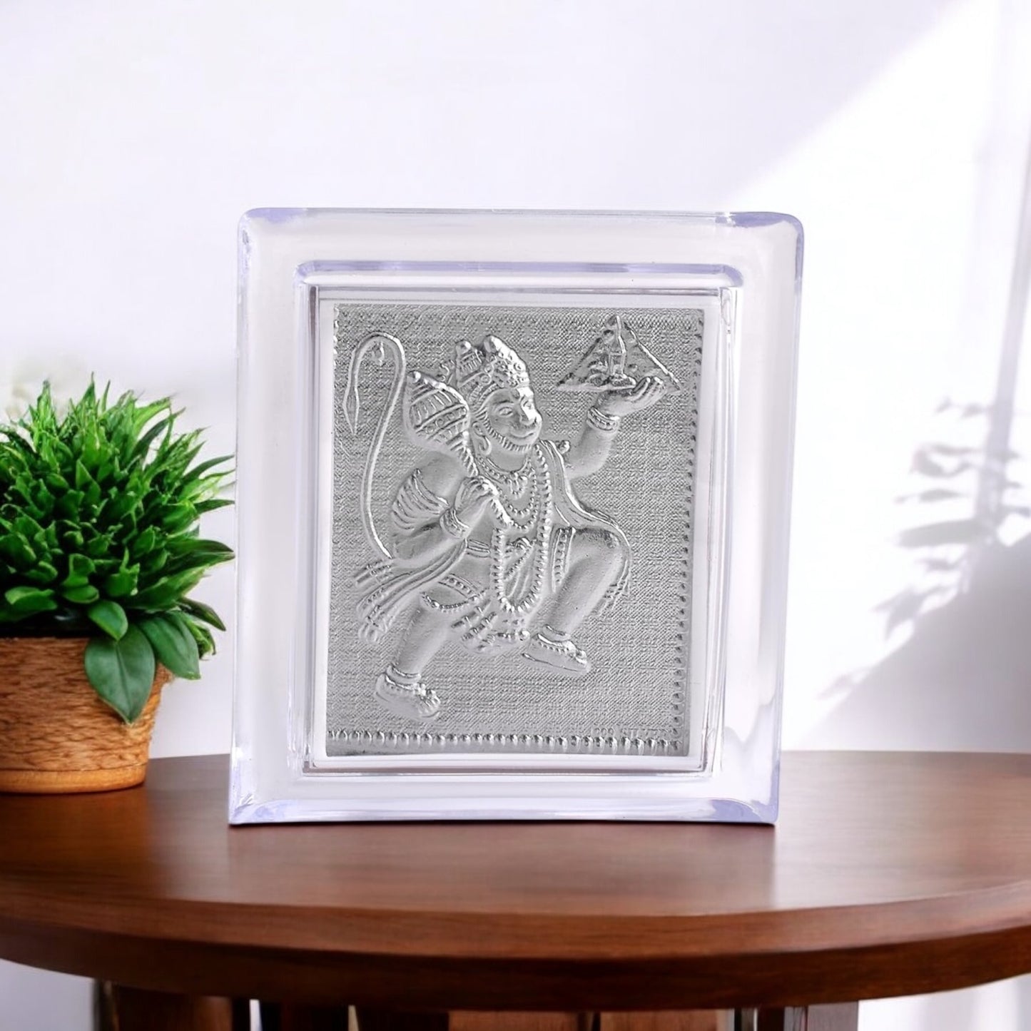Silver Plated Lord Hanuman Frame