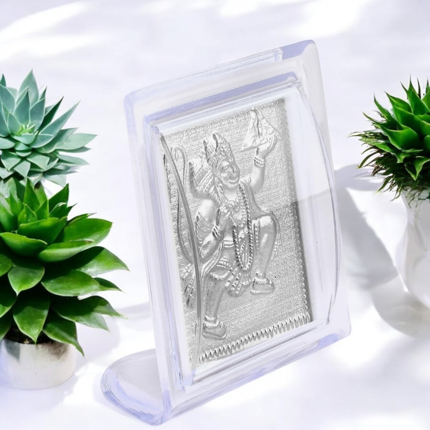 Silver Plated Lord Hanuman Frame