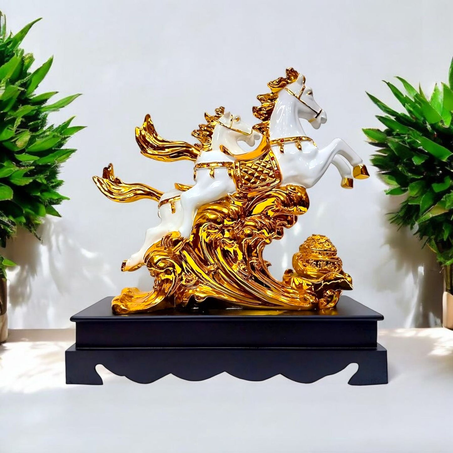 Majestic Twin Horses Decorative Figurine