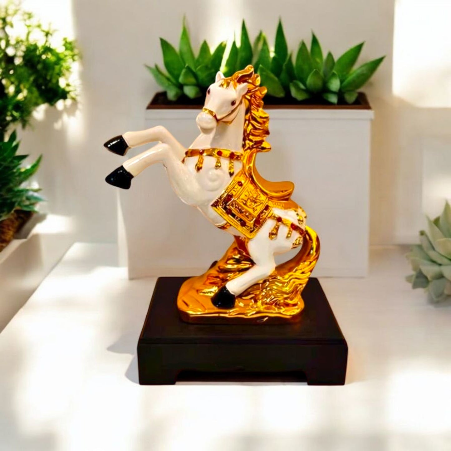 Majestic Golden Horse Decorative Figurine
