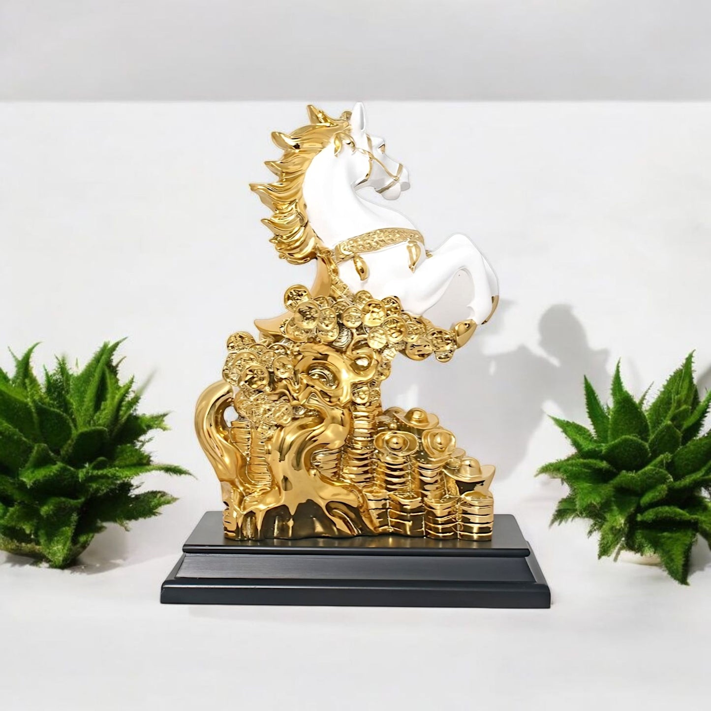 Majestic Golden Horse Decorative Sculpture