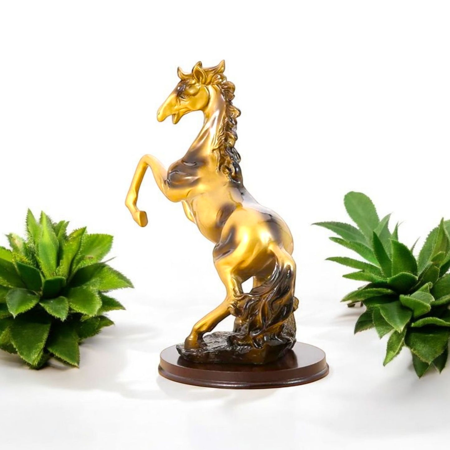 Majestic Golden Horse Decorative Sculpture