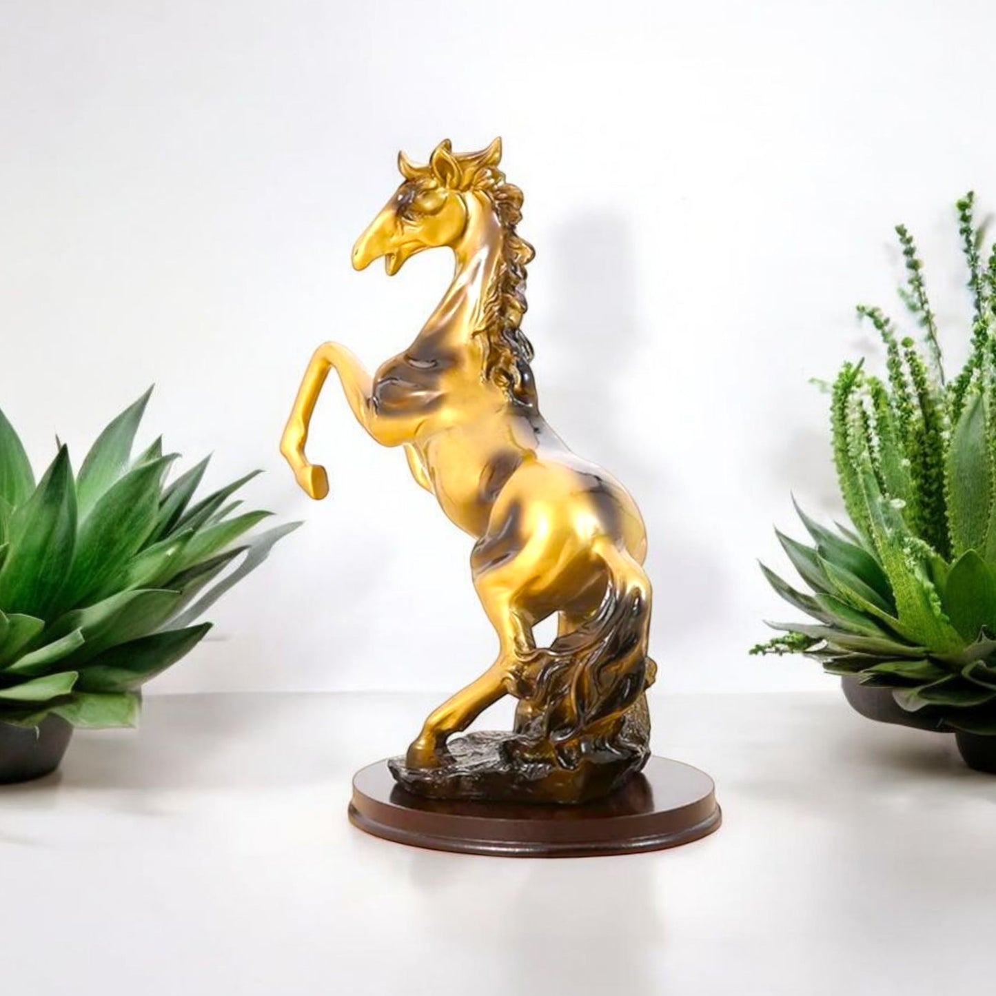 Majestic Golden Horse Decorative Sculpture