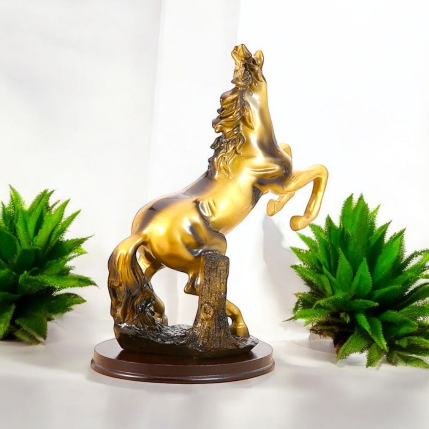 Majestic Golden Horse Decorative Sculpture