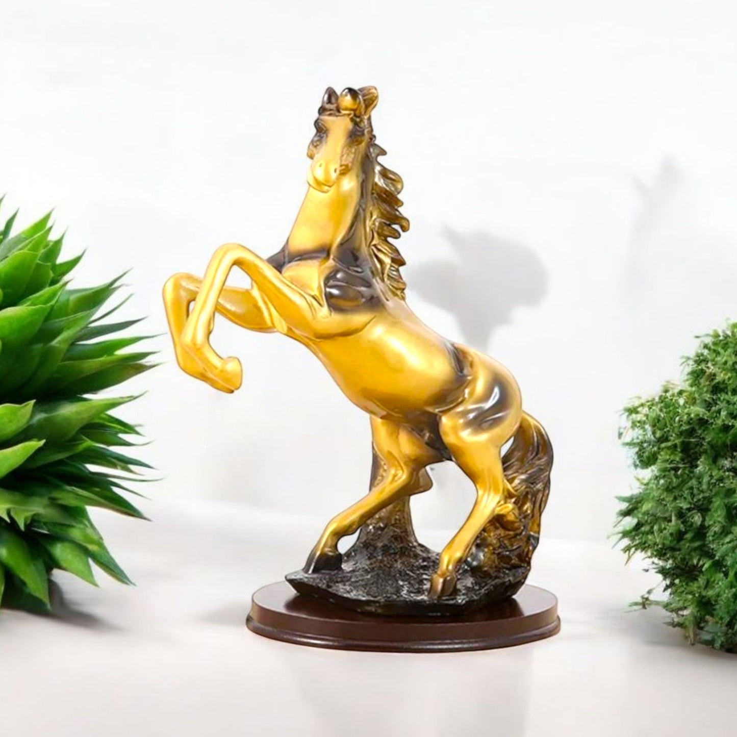 Majestic Golden Horse Decorative Sculpture