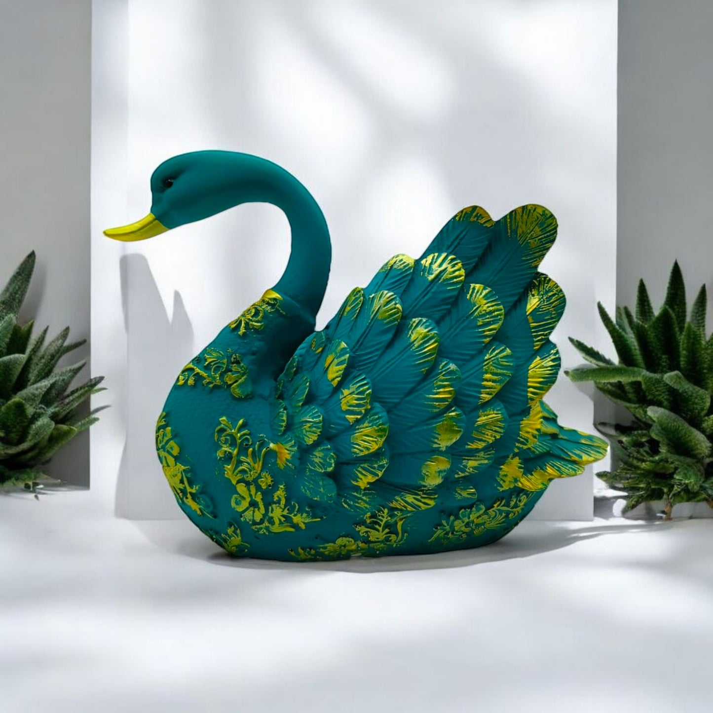 Elegant Decorative Swan Couple Figurines