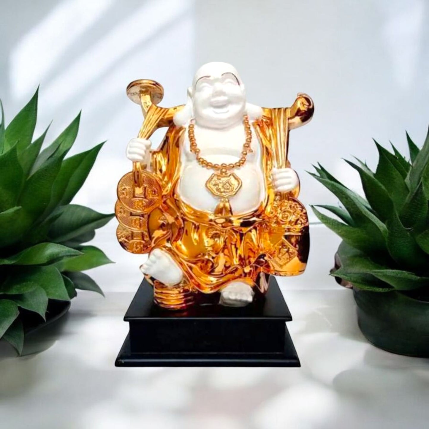 Elegant Golden Buddha Wealth Statue