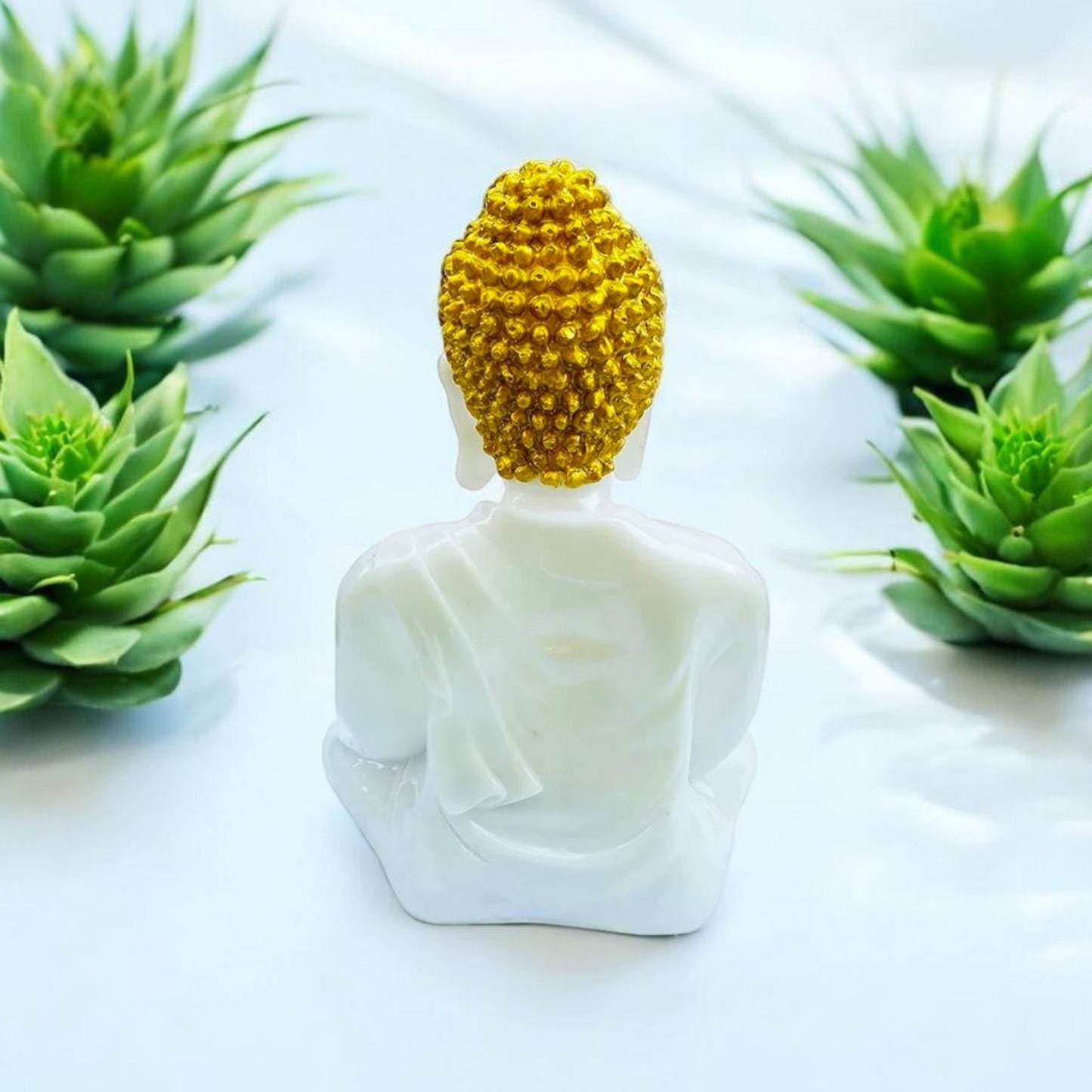 Tranquil White Buddha Decorative Figurine