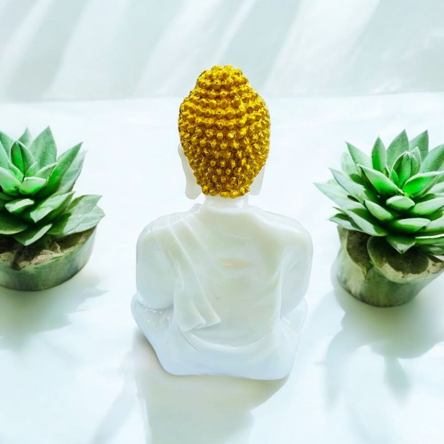 Tranquil White Buddha Decorative Figurine