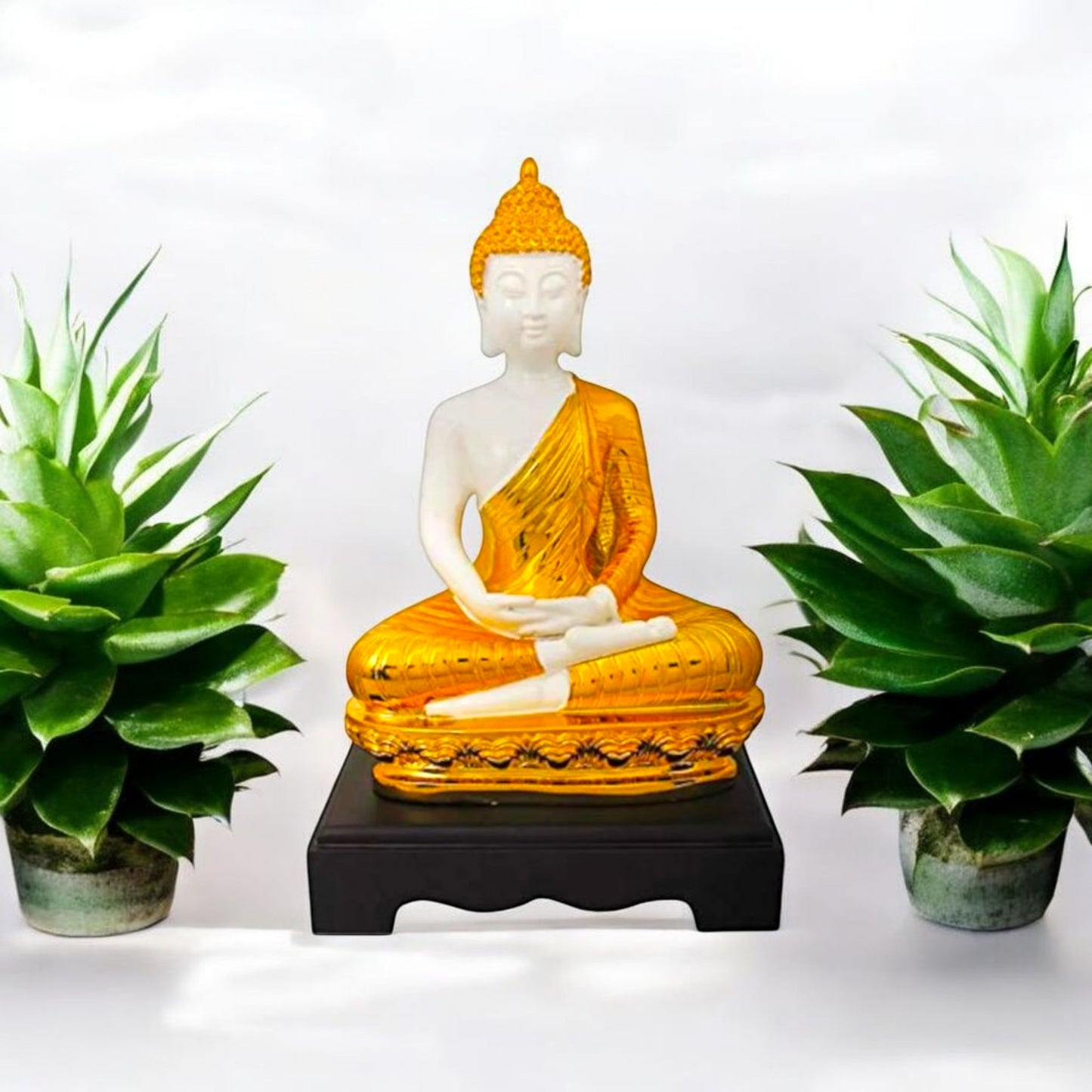 Serene Golden Buddha Meditation Statue