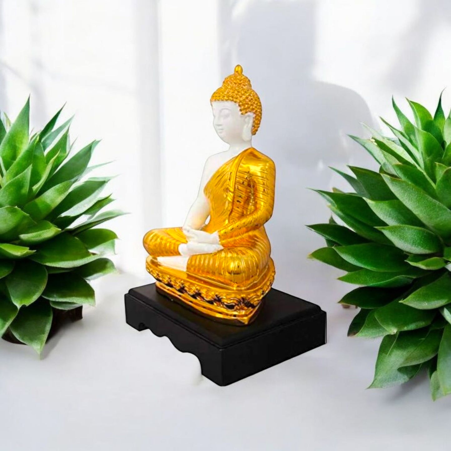 Serene Golden Buddha Meditation Statue