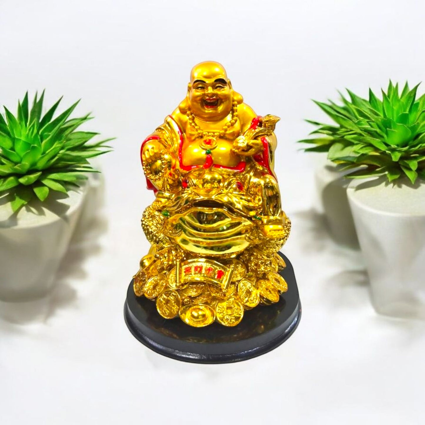 Elegant Golden Wealth Buddha Figurine