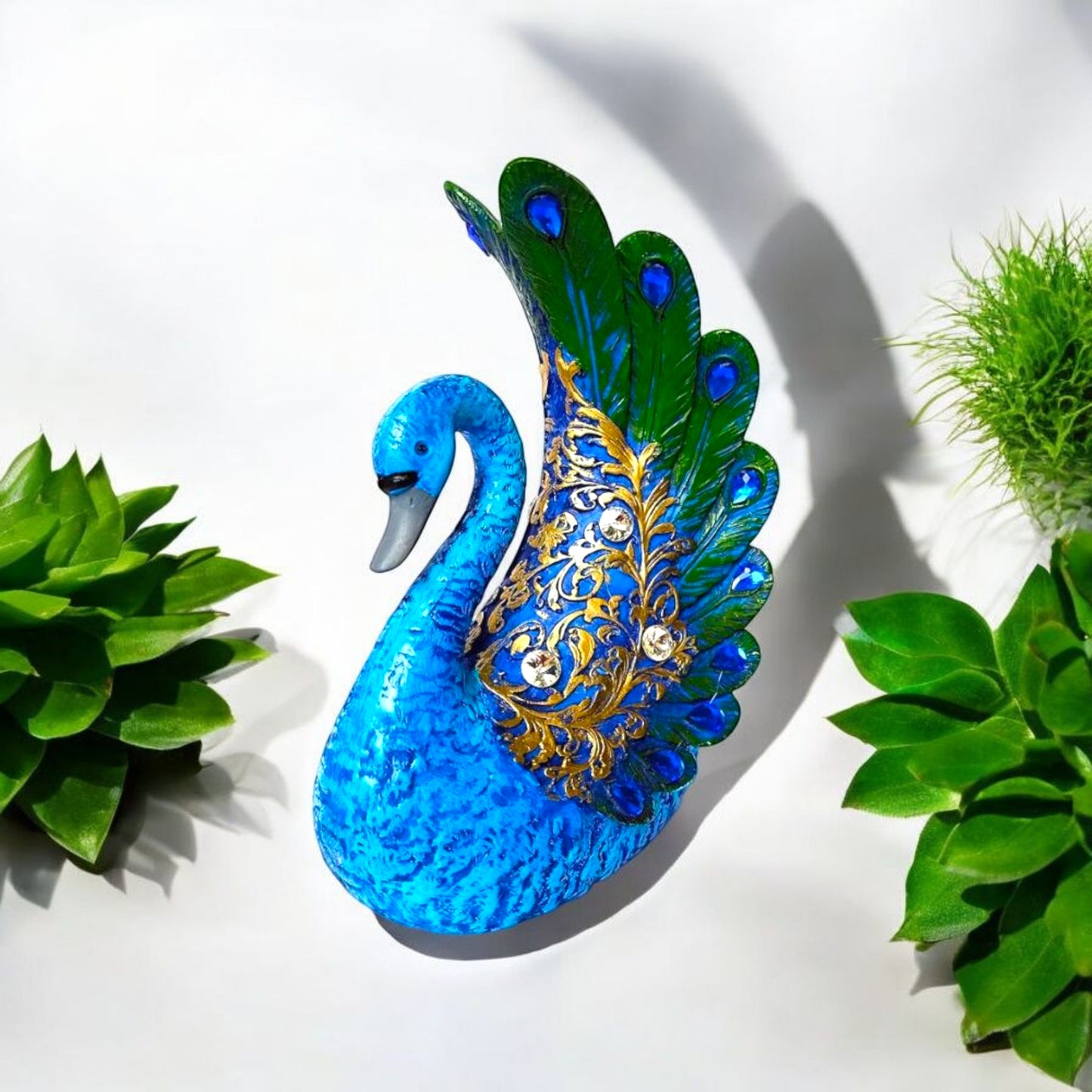 Stunning Blue Peacock Decorative Showpiece