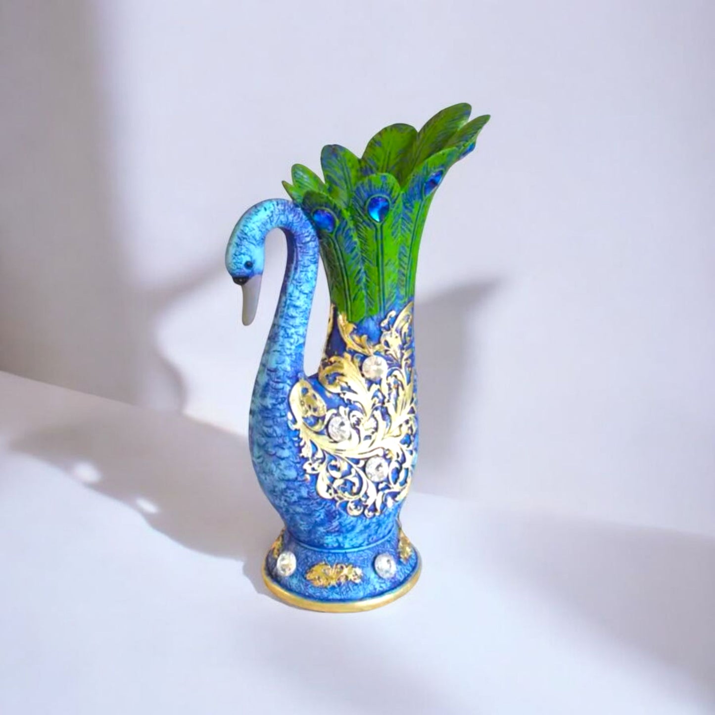 Elegant Peacock Design Decorative Flower Vase