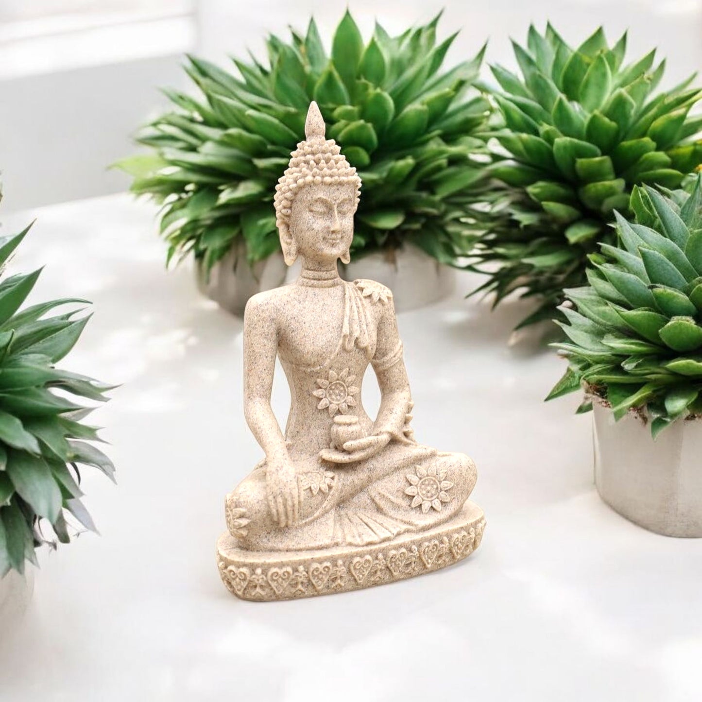 Serene Stone Buddha Meditation Statue