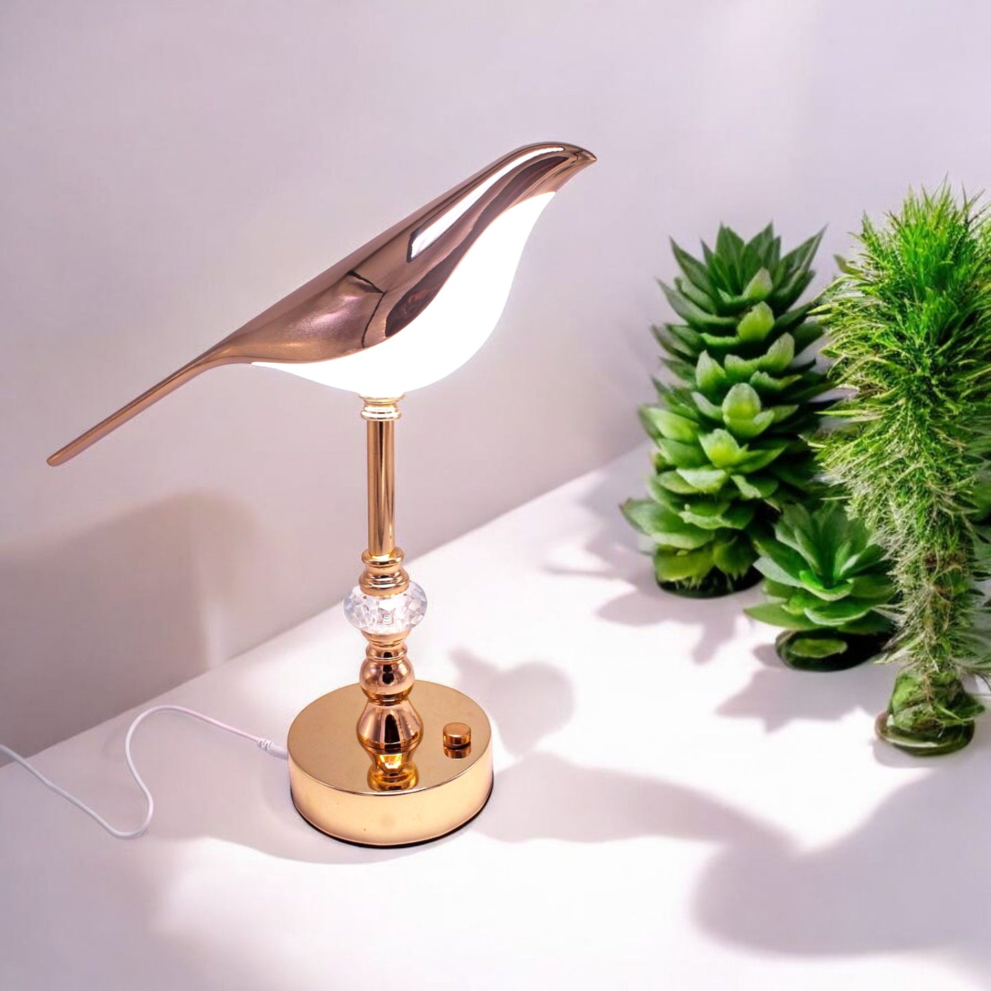 Rose Gold Bird Decorative Lamp