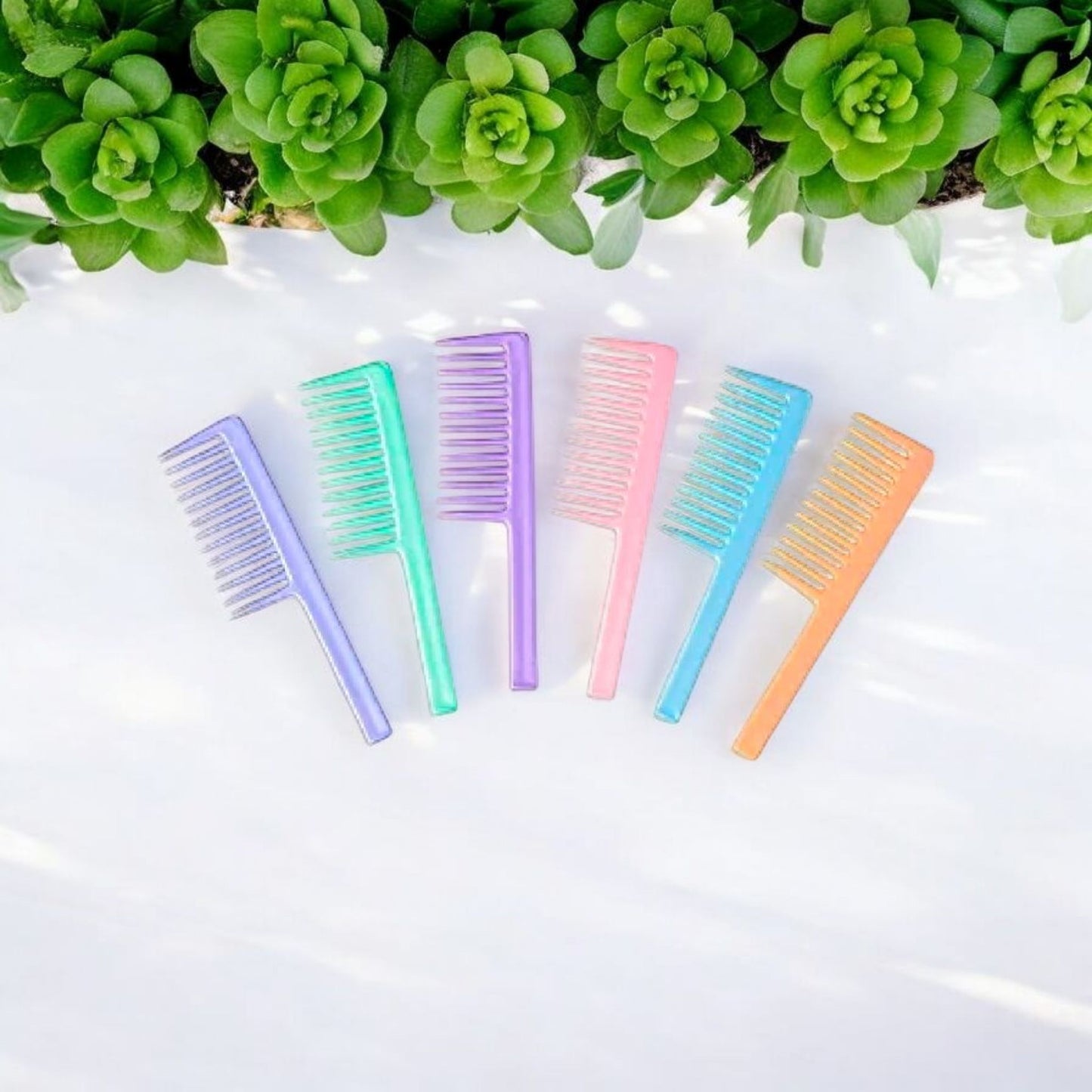 Pastel Wide-Tooth Hair Detangling Combs