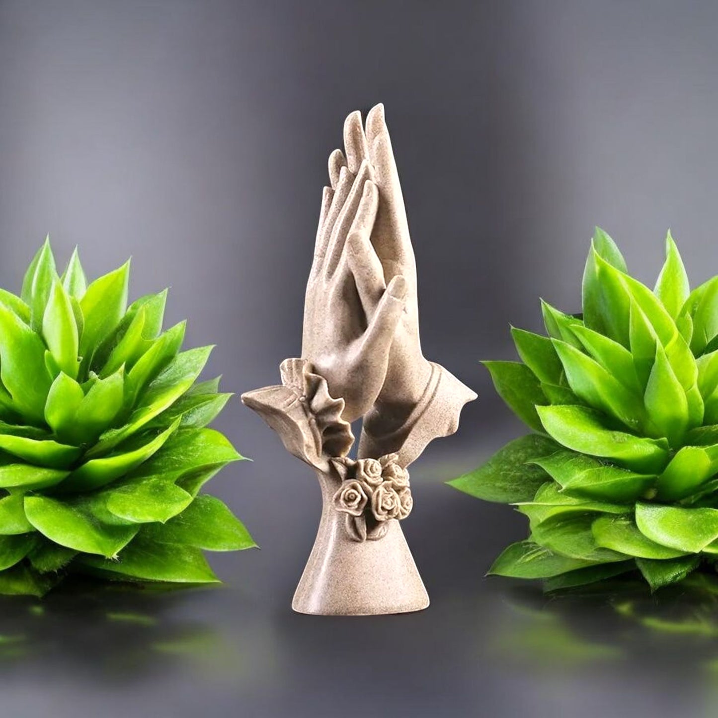 Romantic Hand in Hand Couple Statue