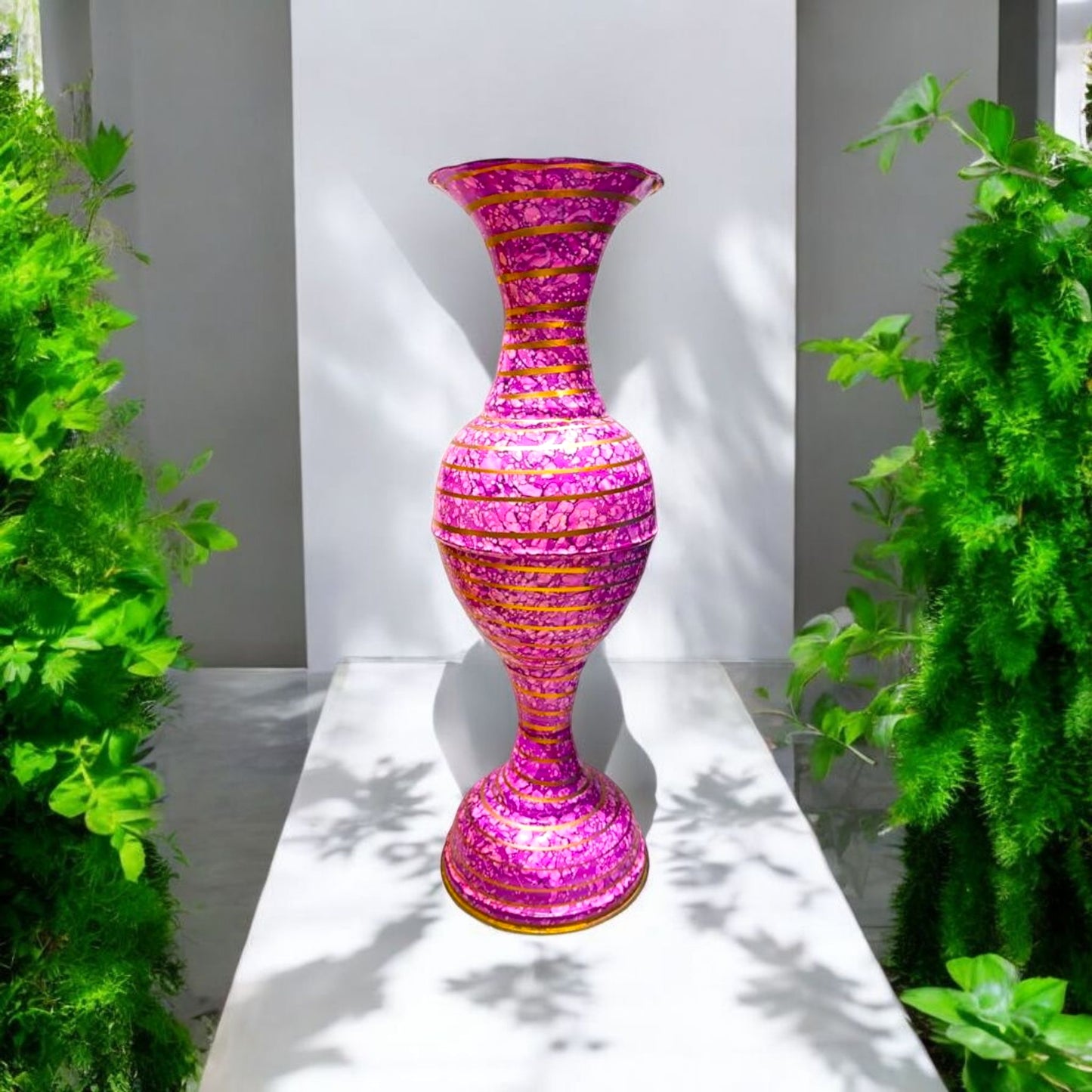 Vibrant Red and Pink Decorative Vase