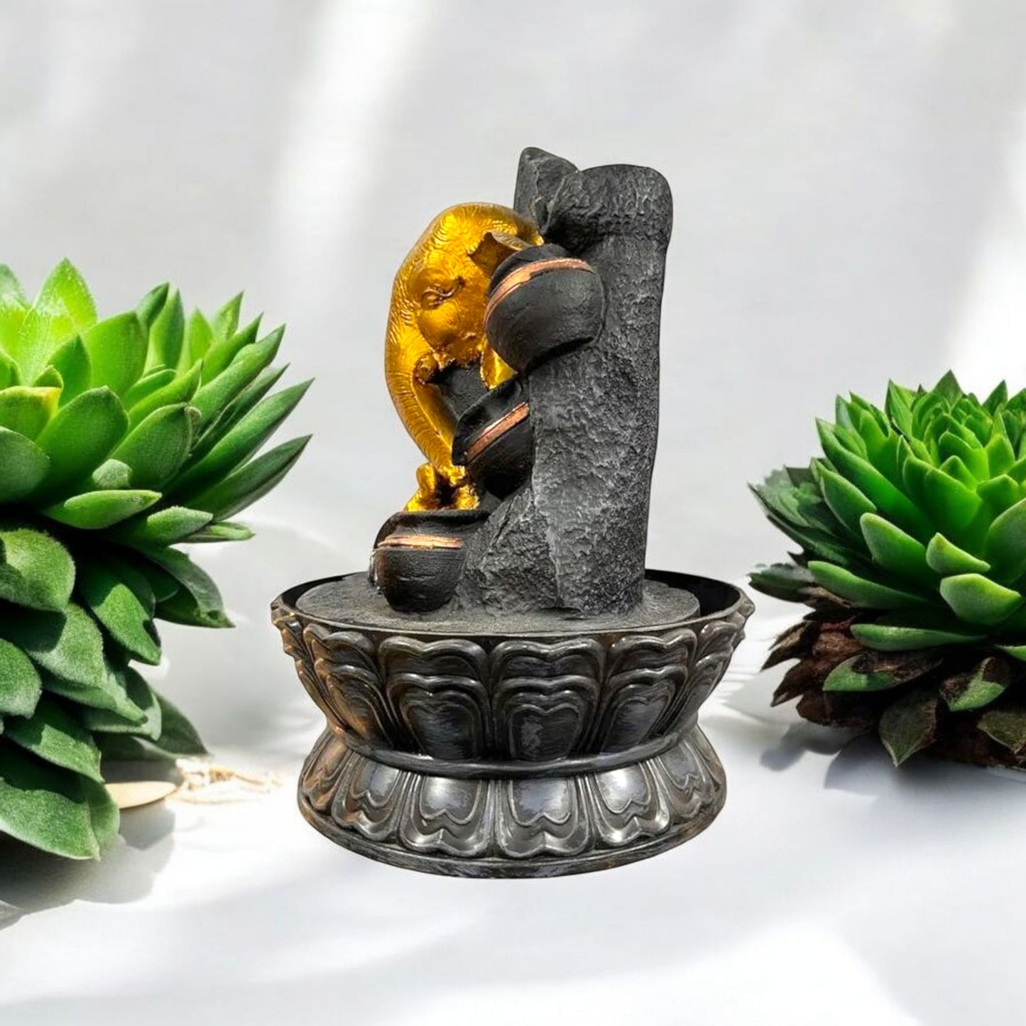 Golden Ganesh Face Water Fountain