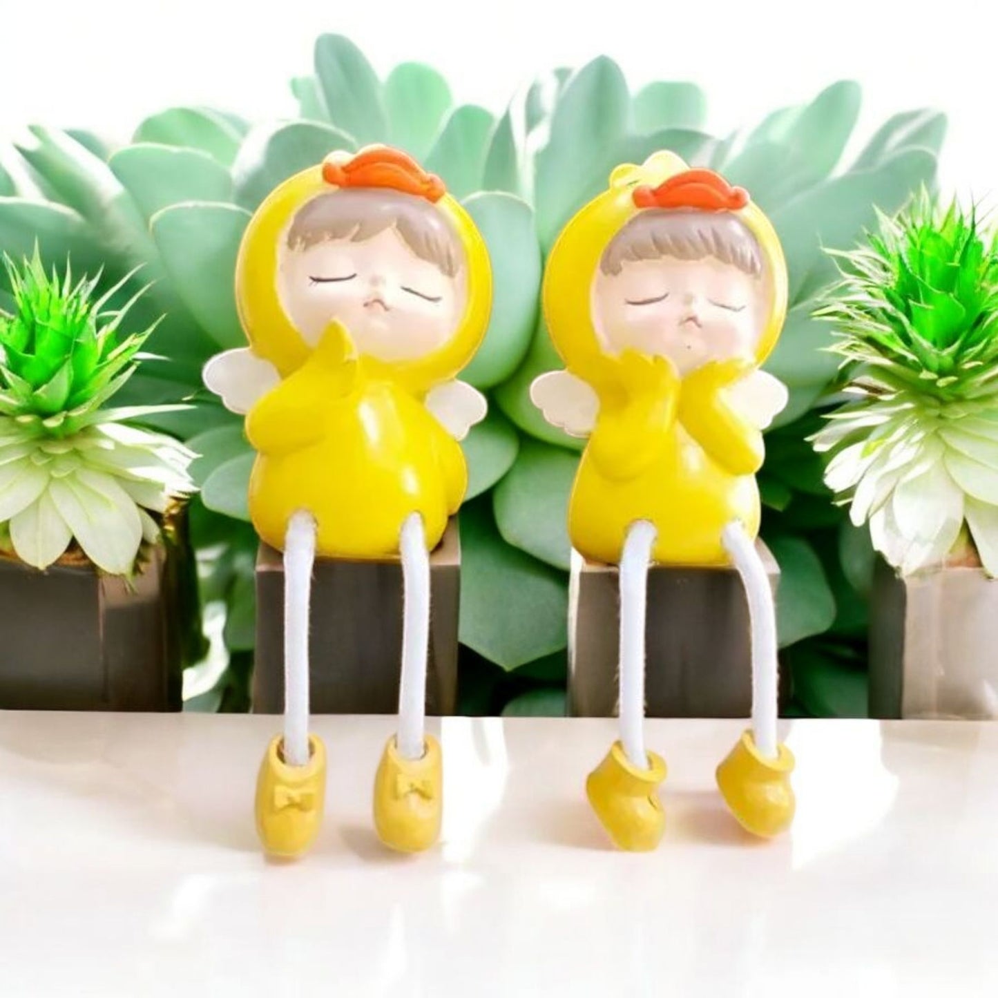 Cute Yellow Duck Figurine Set