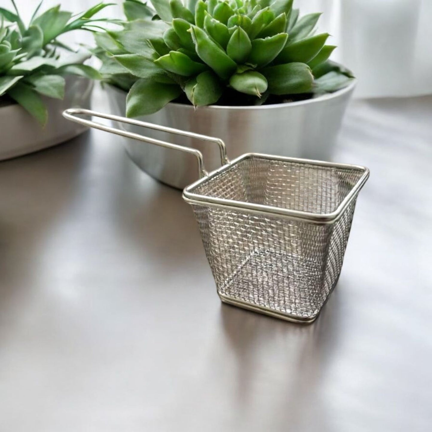 Mini Stainless Steel Fry Basket with Handle