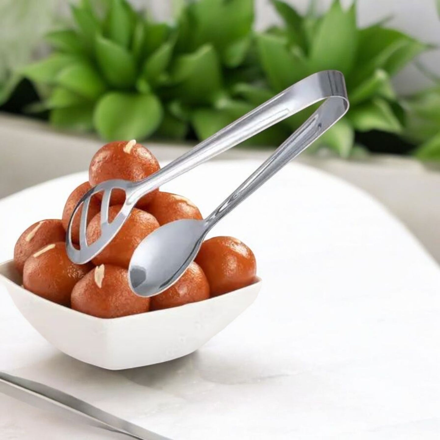 Stainless Steel Spoon Head Serving Tong