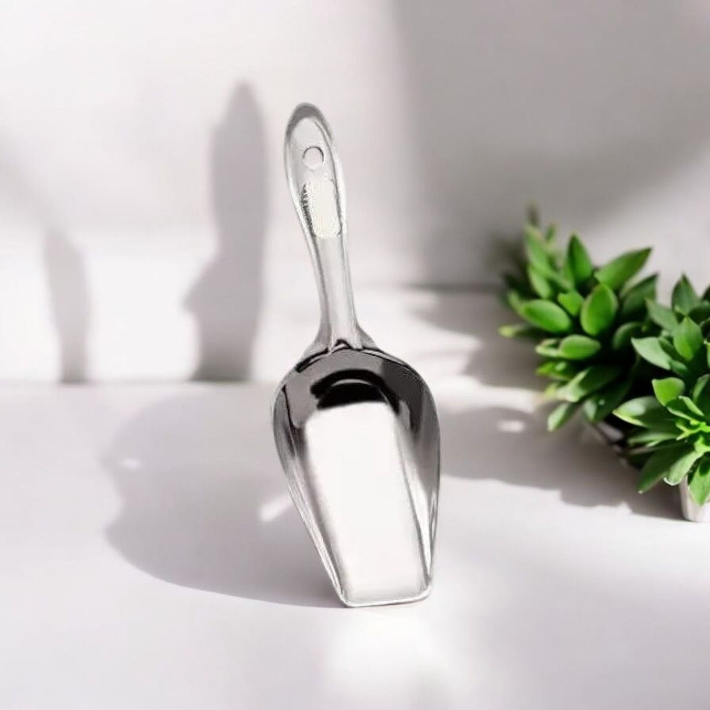 Stainless Steel Flat-Edge Kitchen Scoop