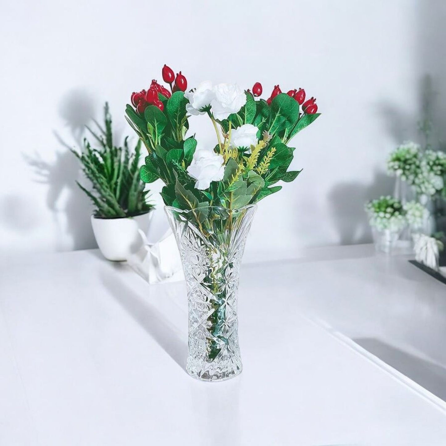 Crystal Cut Flower Vase