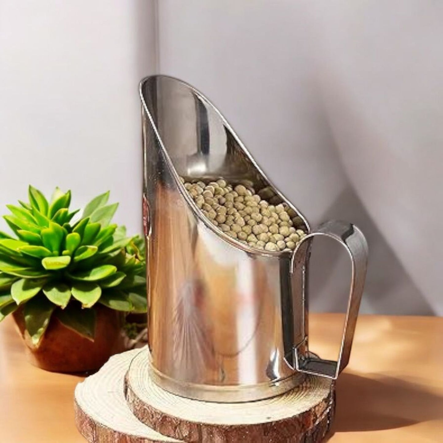 Stainless Steel Vertical Grain Scoop