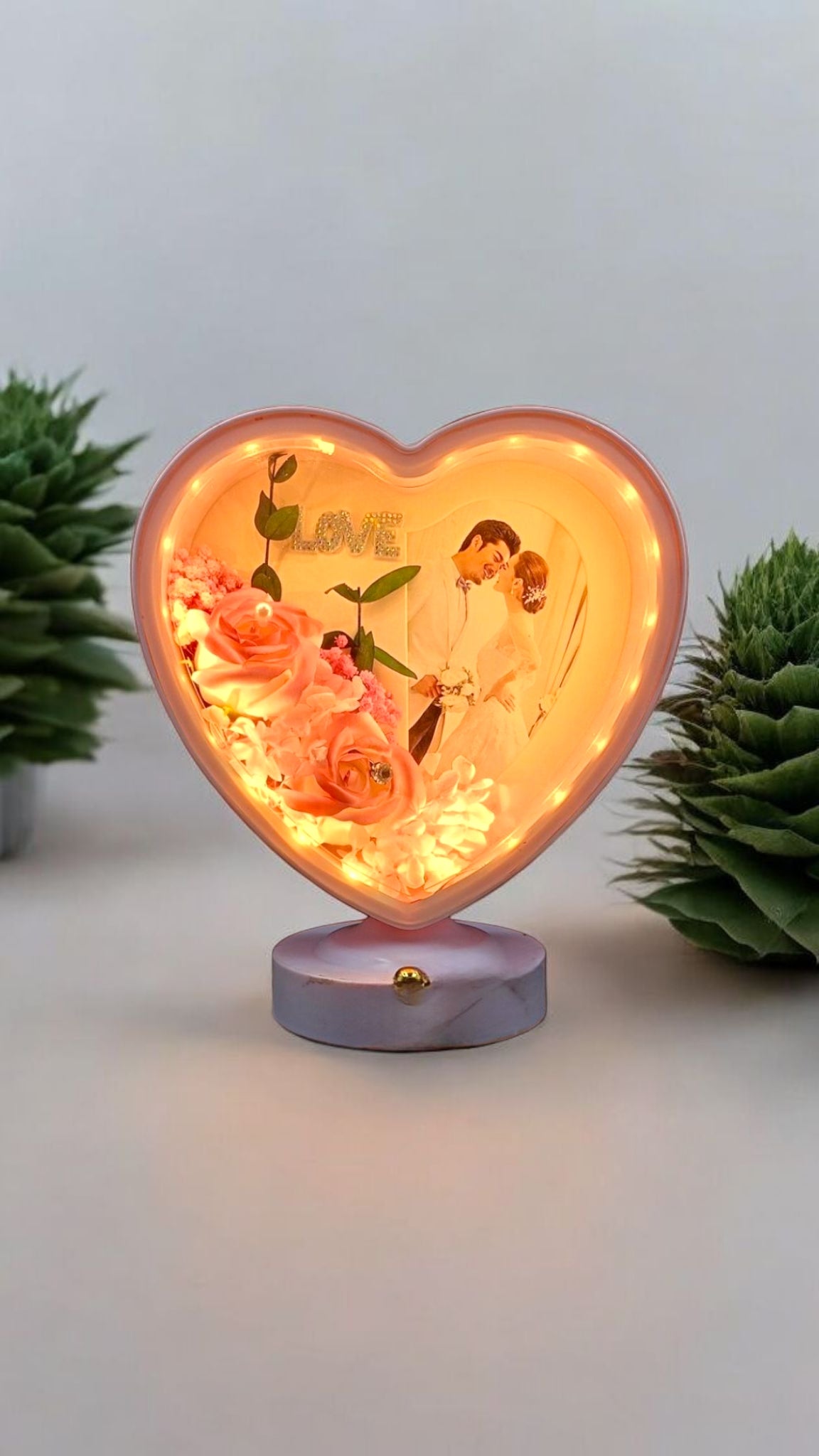 Romantic Heart Shaped LED Photo Frame