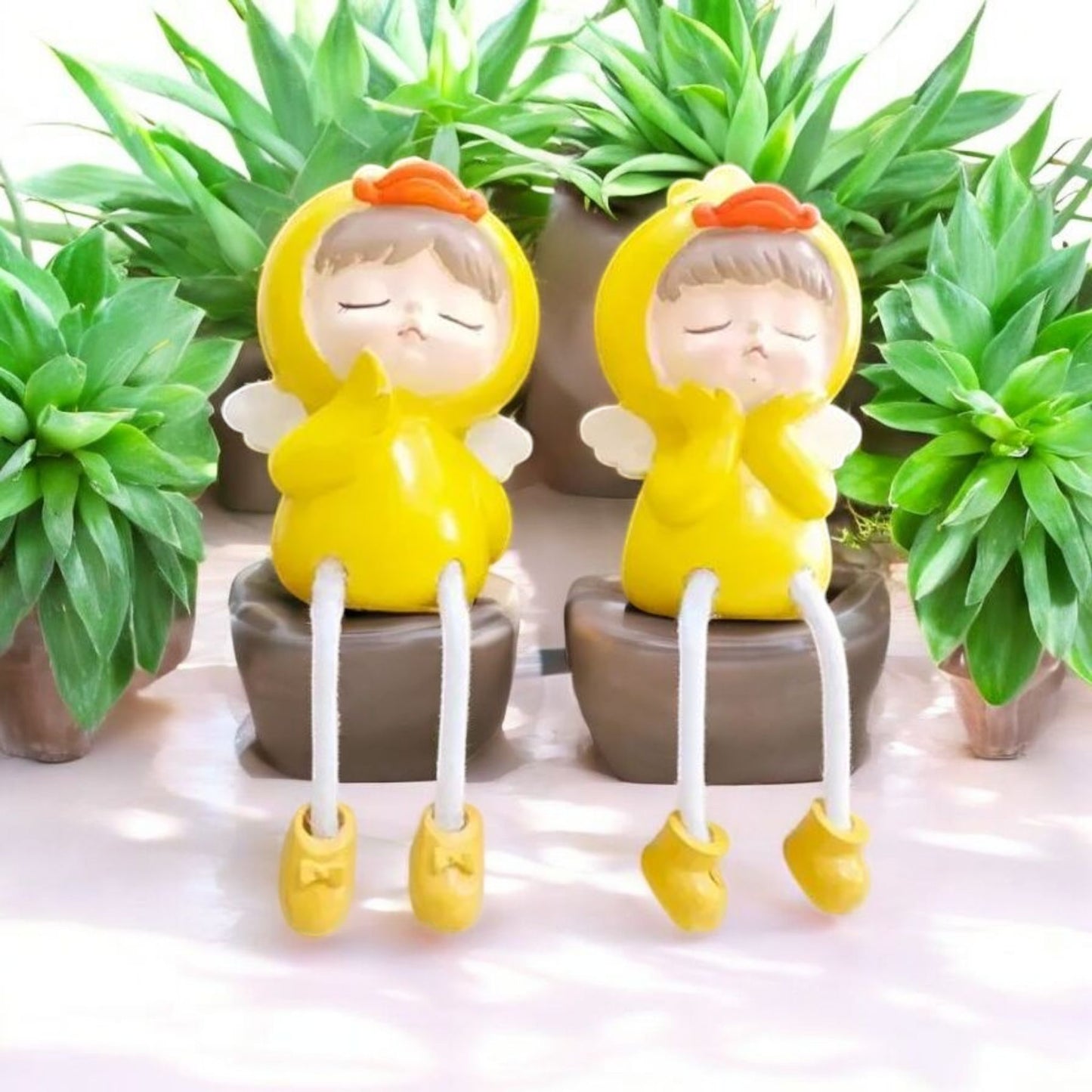 Cute Yellow Duck Figurine Set
