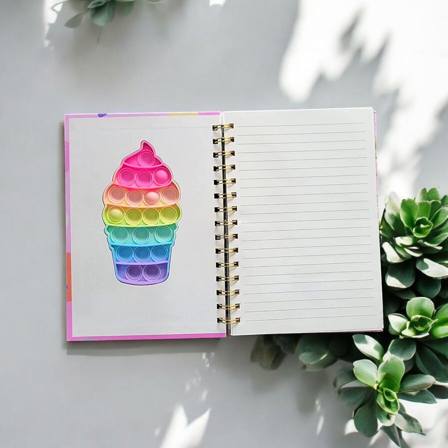 Colorful Ice Cream Pop It Notebook