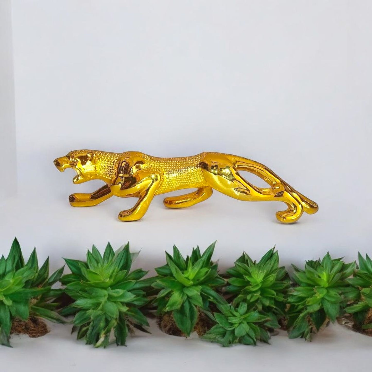 Golden Panther Figurine for Home Decor