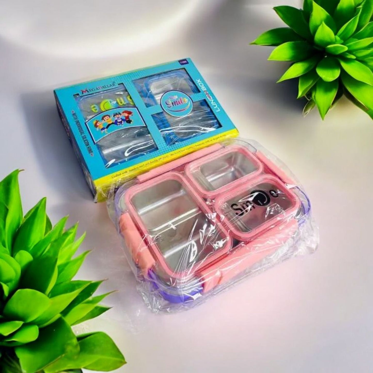 Steel Lunchbox with Cutlery Set