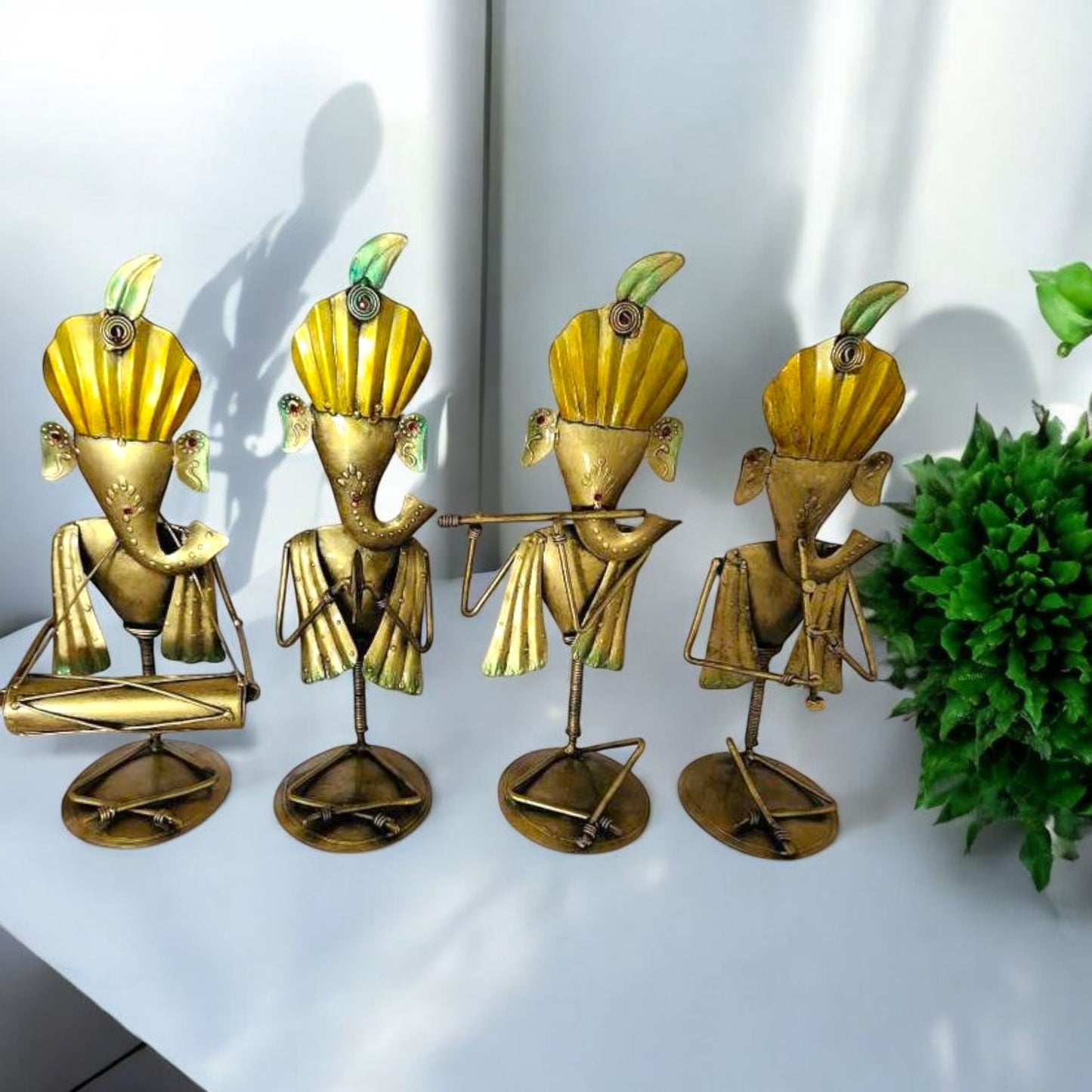 Brass Musician Figurine Set