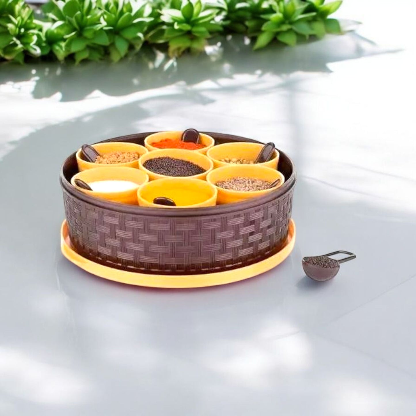 Round Masala Box with 7 Containers