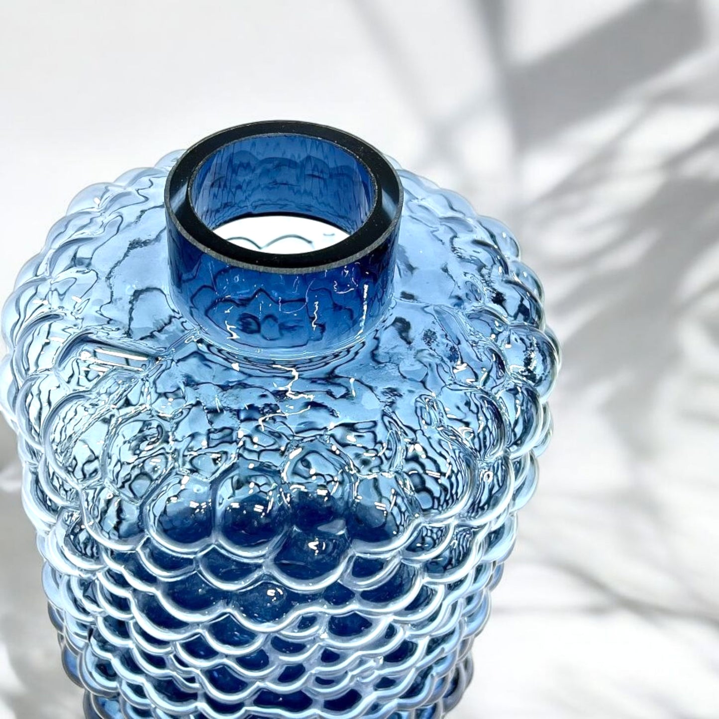 Blue Bubble Glass Vase