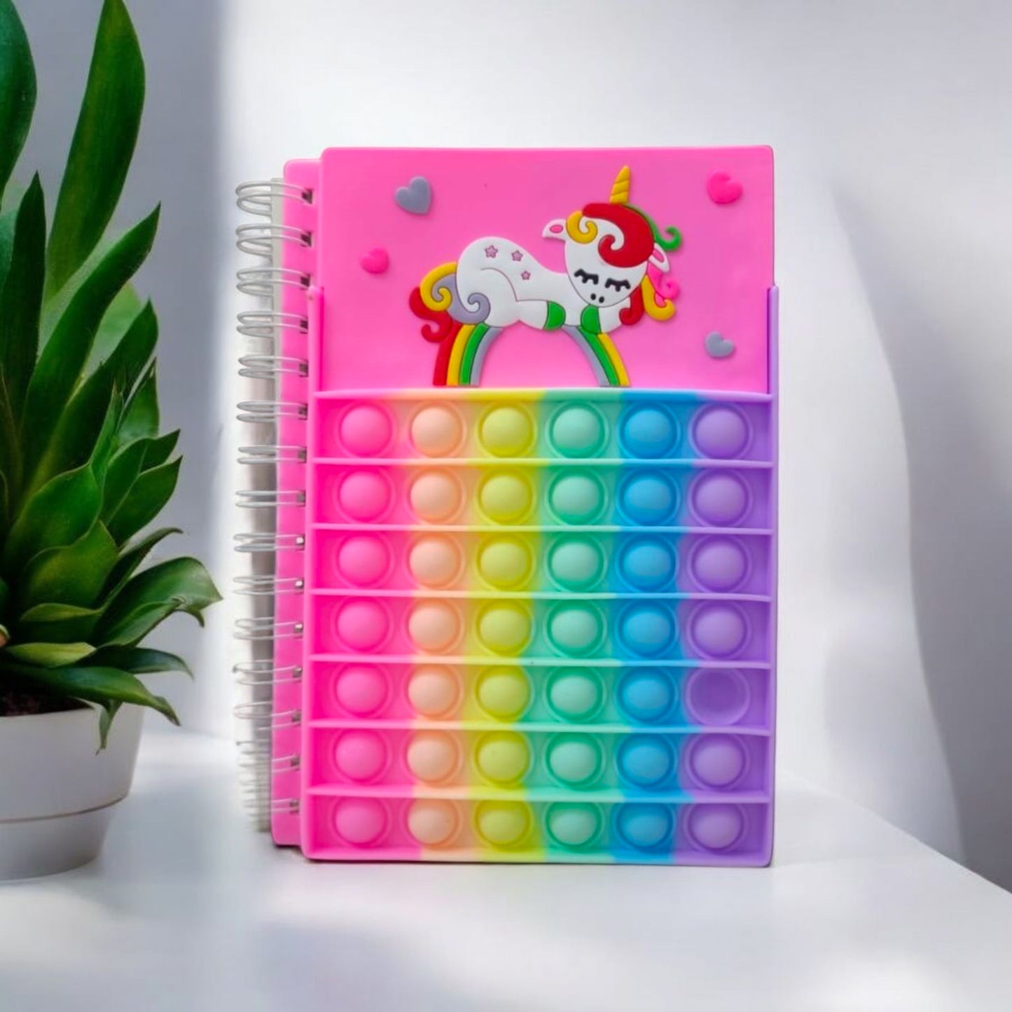 Rainbow Unicorn Pop It Notebook