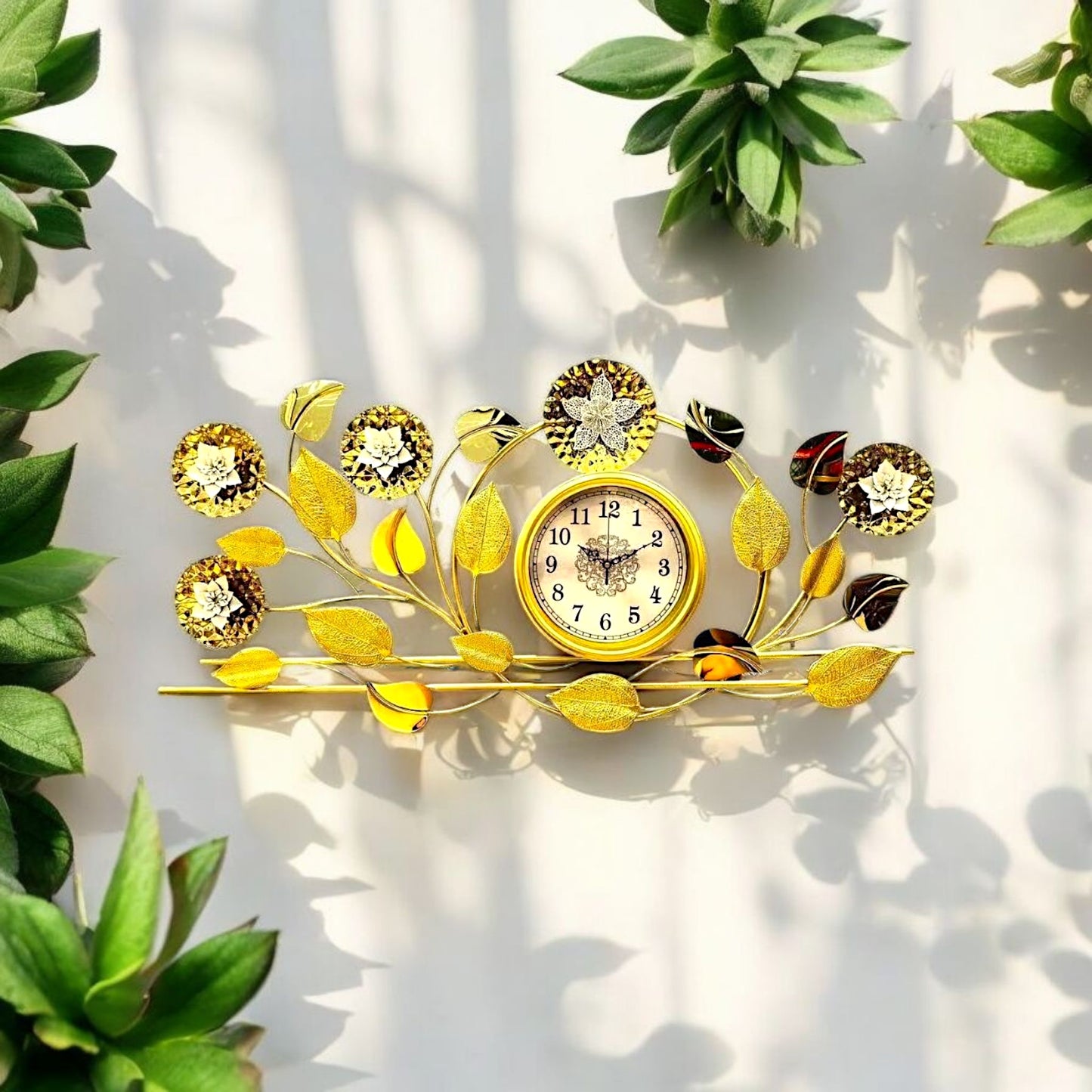 Elegant Floral Wall Clock Decor