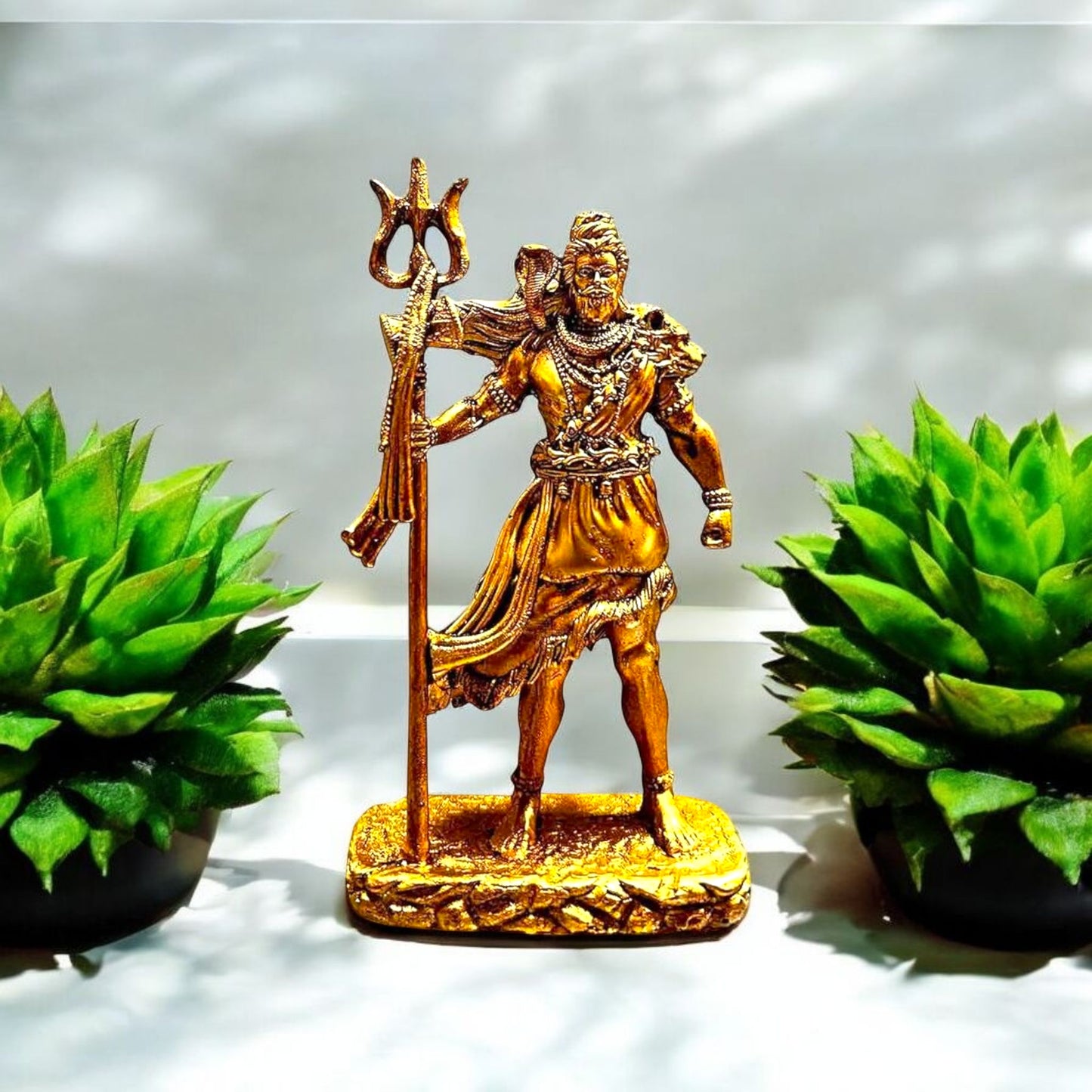 Golden Lord Shiva Idol Statue Decor