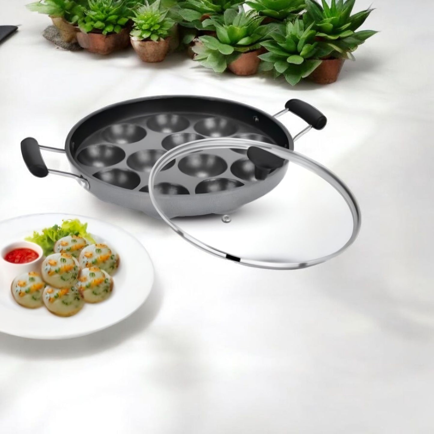 Non Stick Appam Pan with Lid
