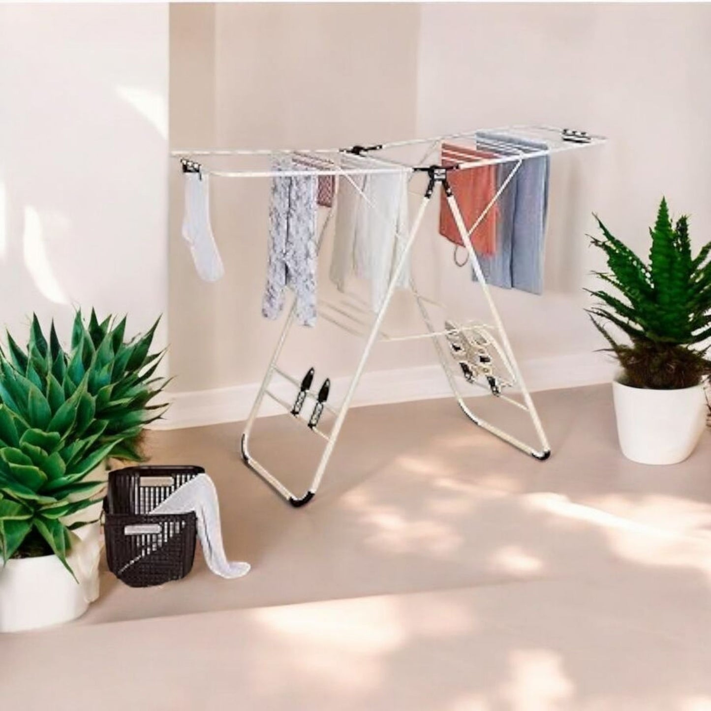 Foldable Metal Clothes Drying Rack Stand