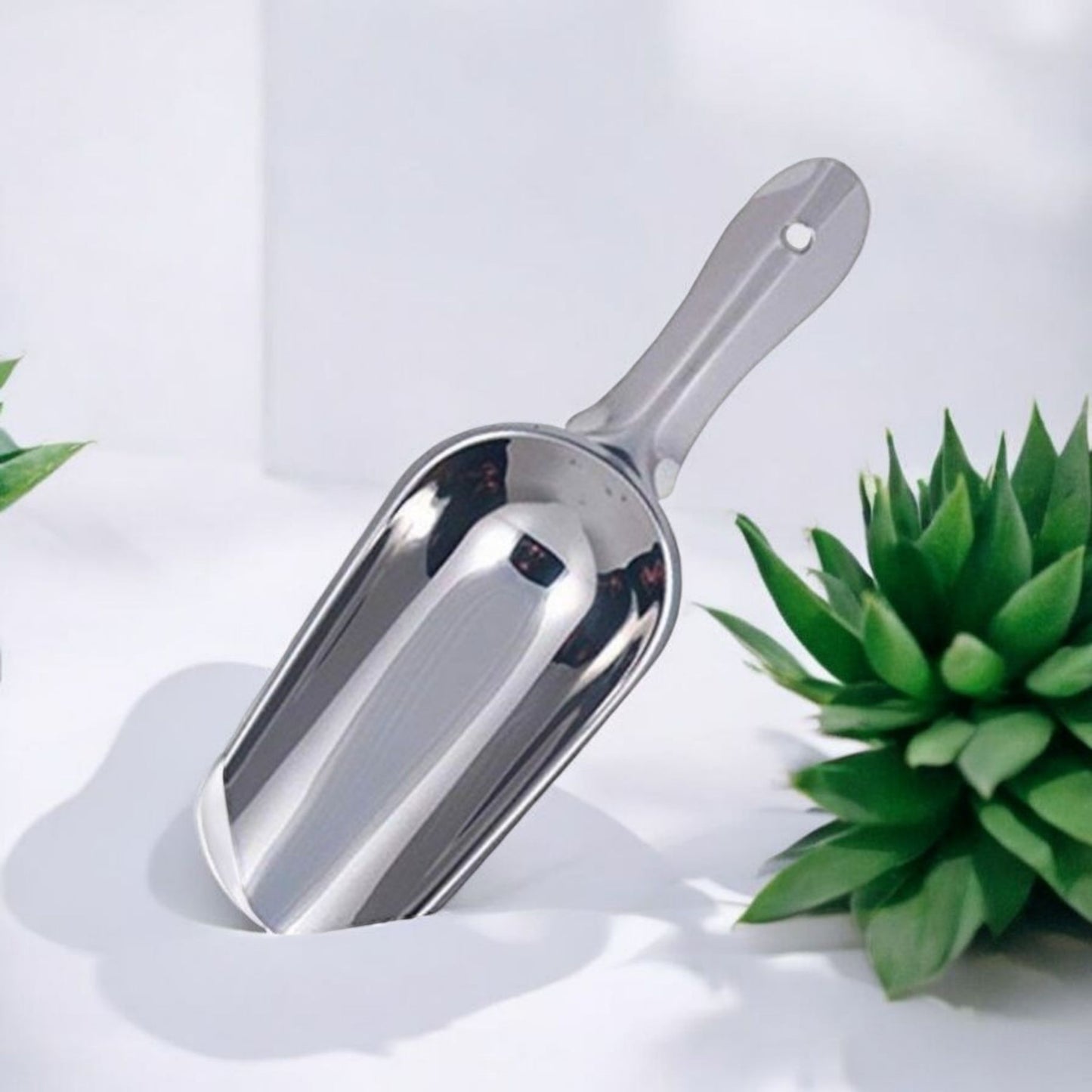 Stainless Steel Flat-Edge Kitchen Scoop
