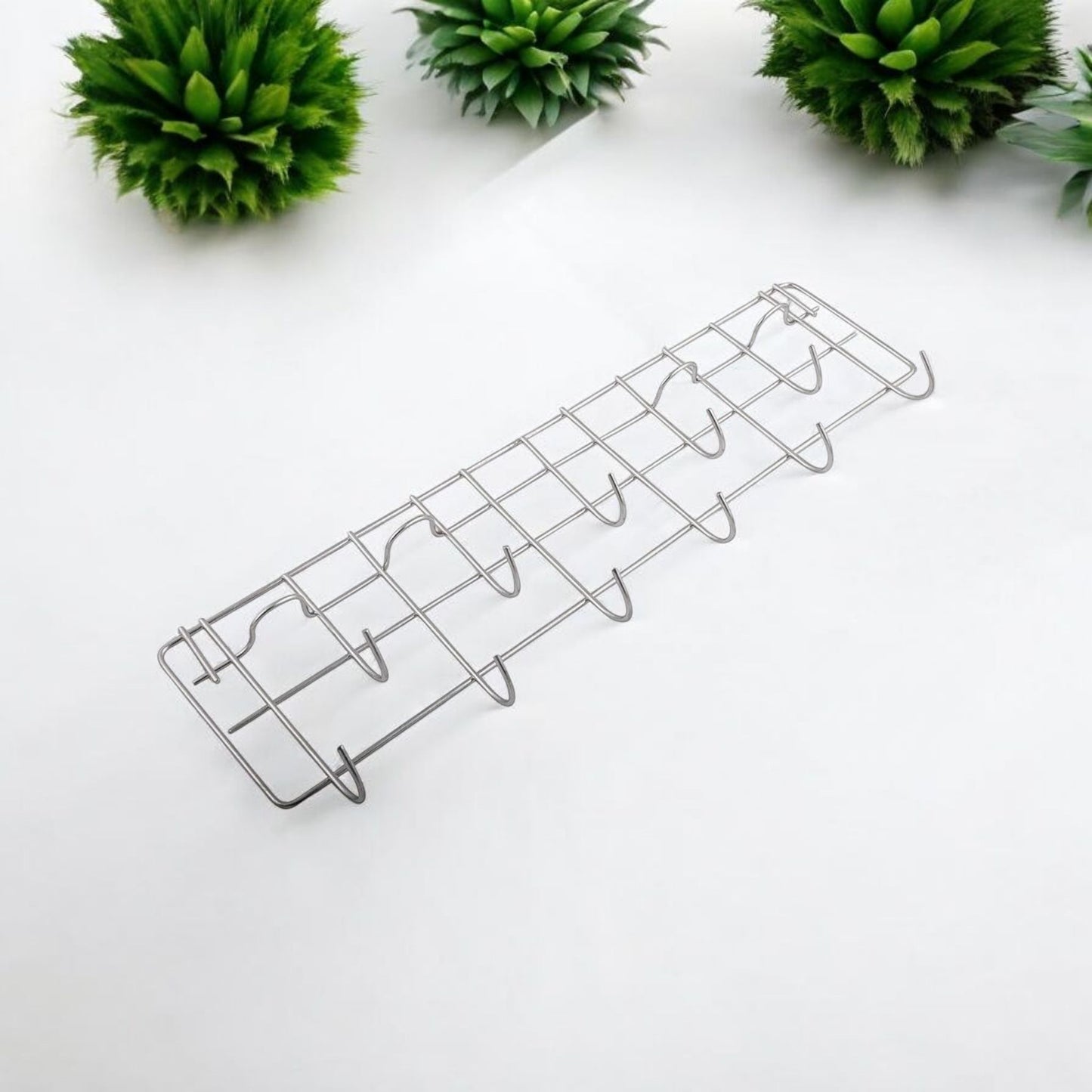 Stainless Steel Wall-Mount Utensil Hook Rack