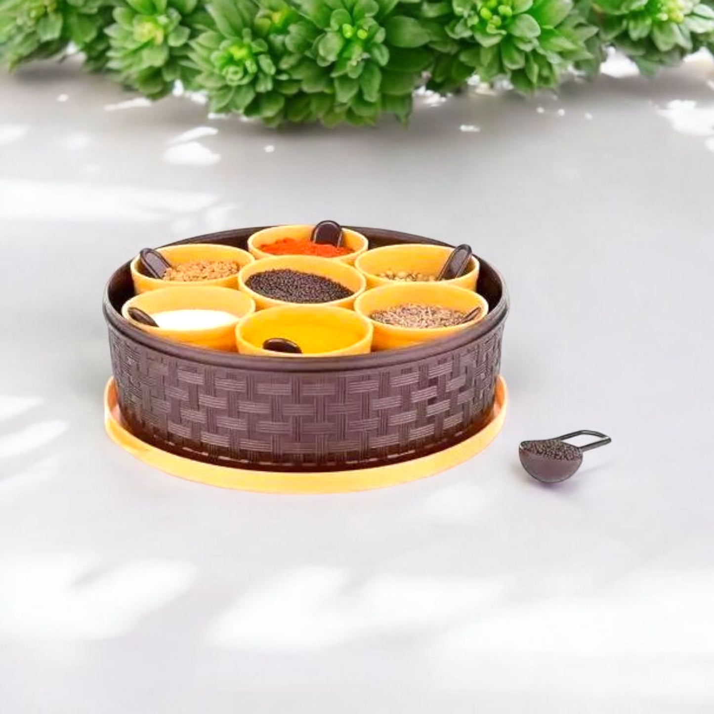 Round Masala Box with 7 Containers