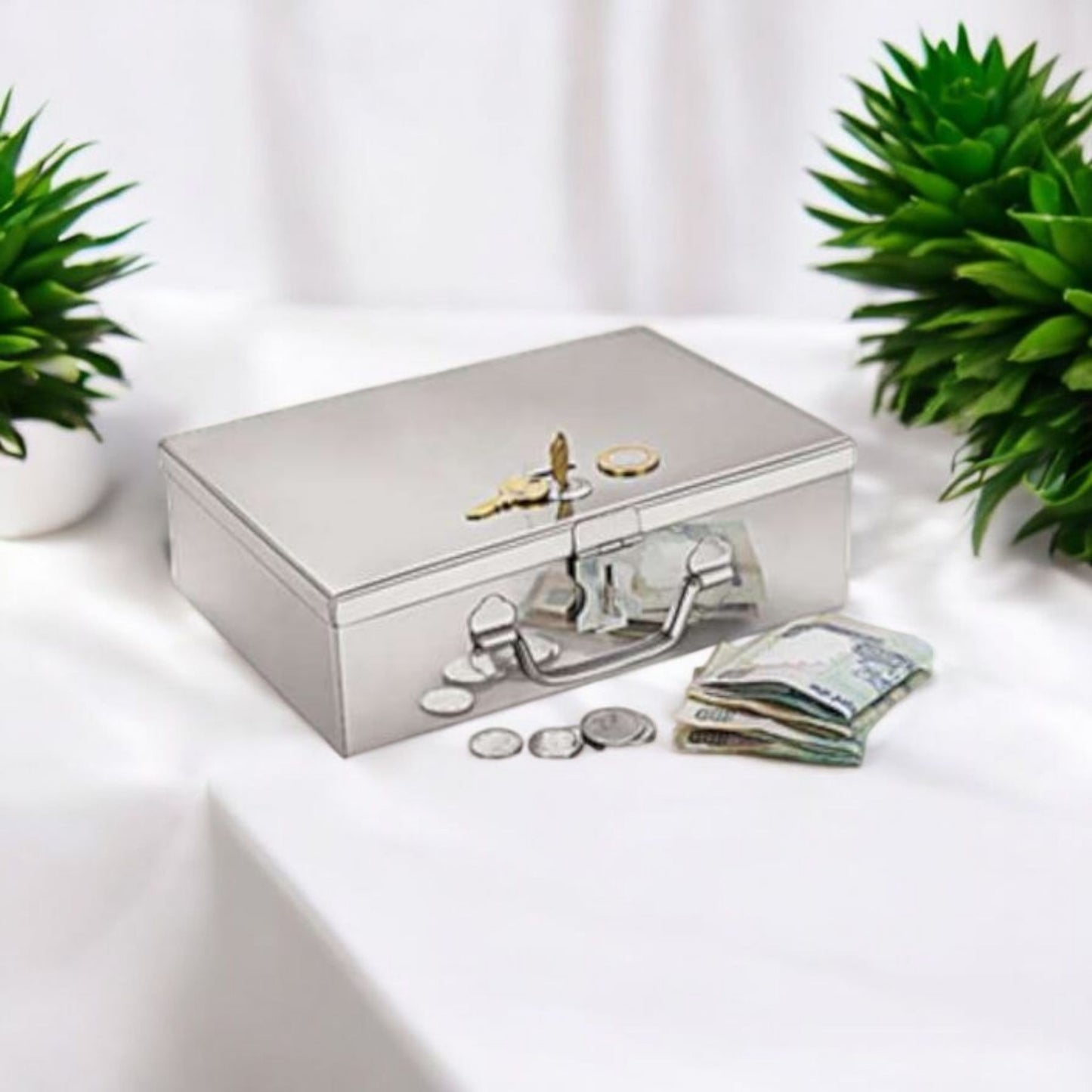 Lockable Stainless Steel Cash Box